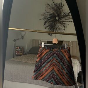 boho style embroidered patterned skirt